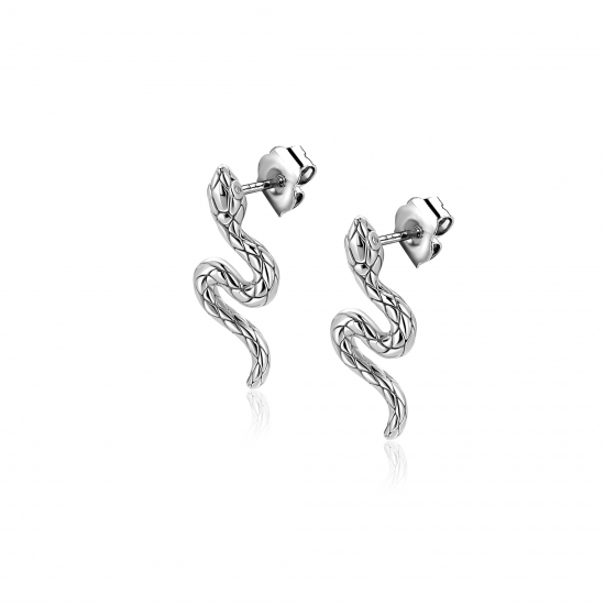 18mm ZINZI zilveren oorstekers slang met zirkonia-ogen ZIO2721