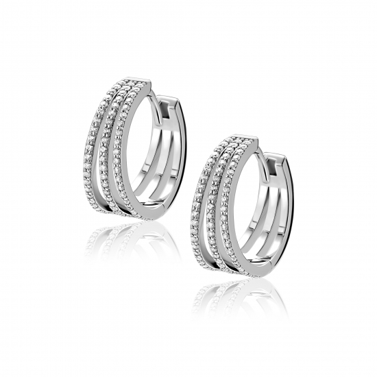 18mm ZINZI zilveren  multi-look oorringen met luxe scharniersluiting 7mm breed ZIO2727L