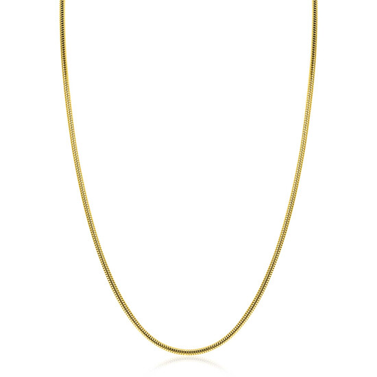 ZINZI gold plated zilveren ronde slangen ketting (2mm breed) 42-45cm ZIC2849G