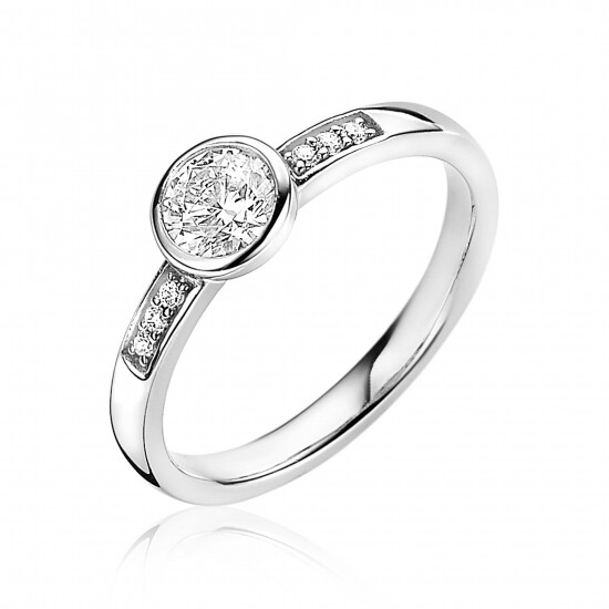 ZINZI zilveren aanschuifring rond wit 6,3mm ZIR1662C