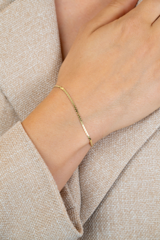 ZINZI gold plated zilveren schakelarmband met fijne gladde S schakel ZIA2774G