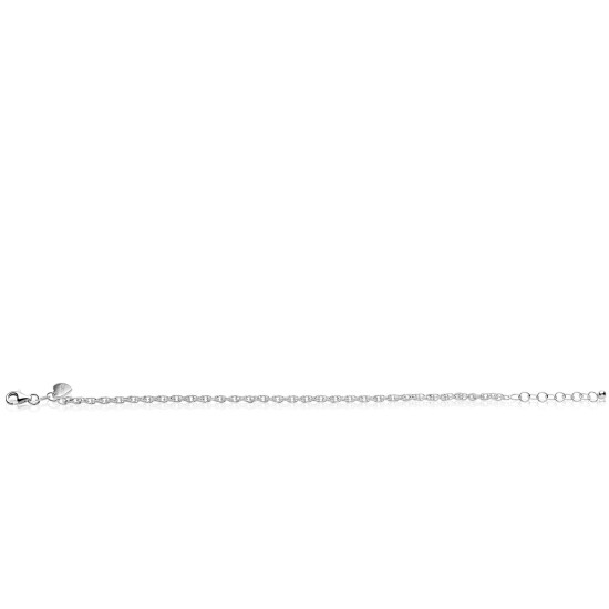 ZINZI zilveren massieve platte koord armband (2,6mm breed) 18-20cm ZIA2844