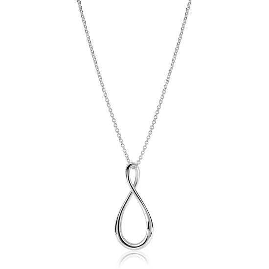 ZINZI zilveren ketting 60cm met grote gestileerde Infinity-hanger 52mm ZIC2675