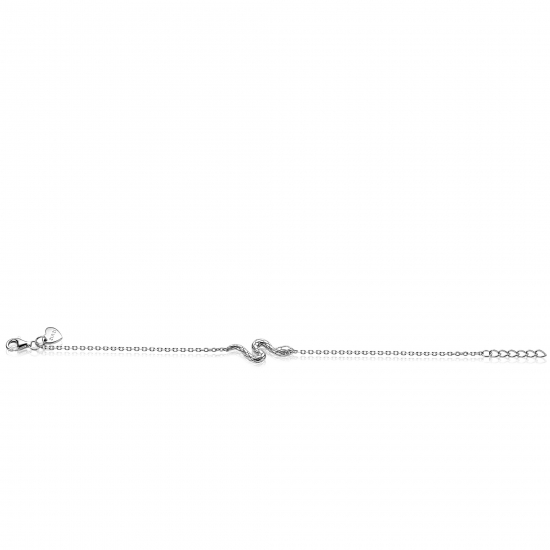 ZINZI zilveren armband met elegante slang, witte zirkonia's ZIA2721