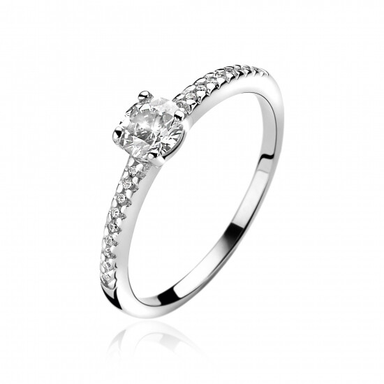 ZINZI zilveren ring wit ZIR1081C