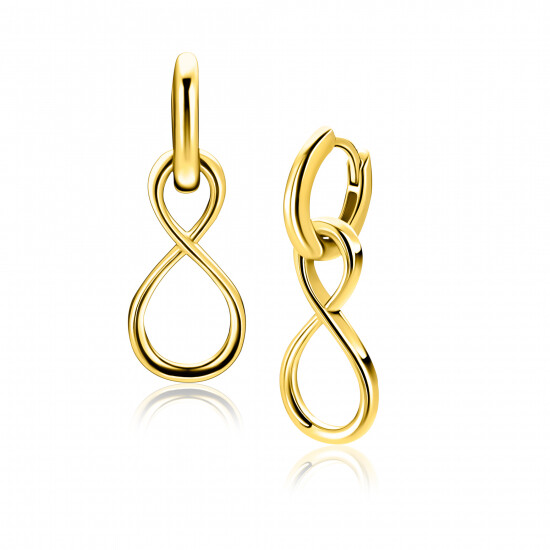 20mm ZINZI gold plated zilveren oorbedels infinity ZICH2717G (zonder oorringen)