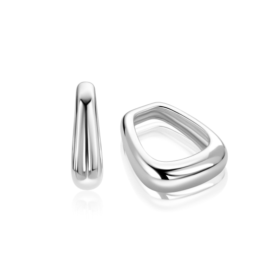 16mm ZINZI zilveren oorbedels in een trendy tasvorm ZICH2805 (zonder oorringen)