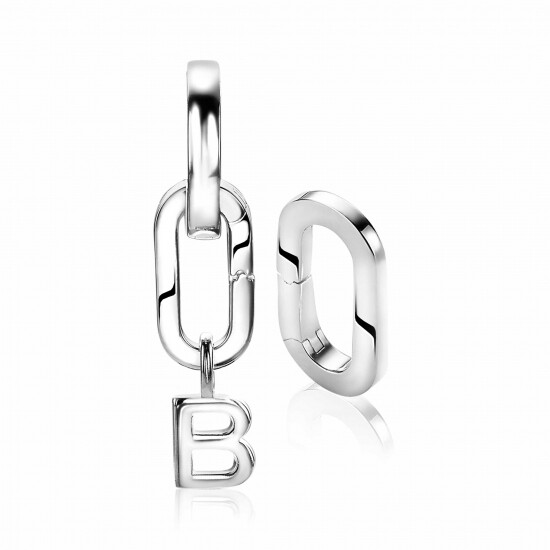 ZINZI zilveren ovale oorbedels  sluitring 16mm voor je losse hangertjes ZICH2060 (zonder oorringen)