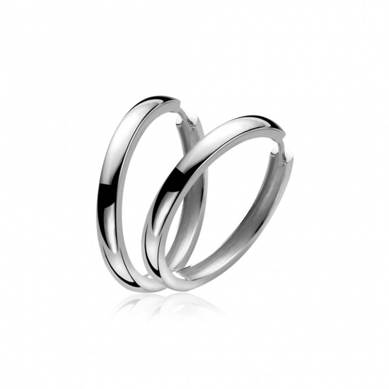 Zinzi zilveren oorringen 28 x 3mm glad met luxe klapsluiting ZIO193
