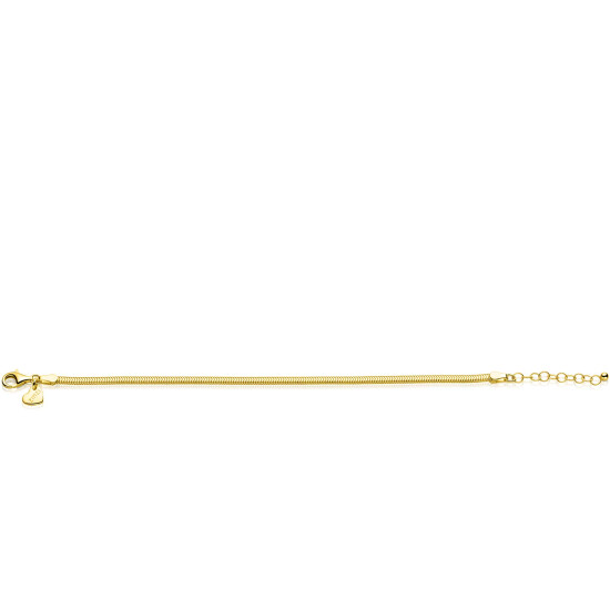 ZINZI gold plated zilveren platte slangen schakel armband (2,8mm breed) 18-21cm ZIA2847G