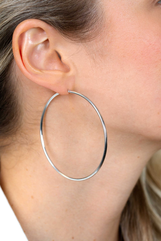 ZINZI zilveren oorringen glad 65x2mm rond ZIO438