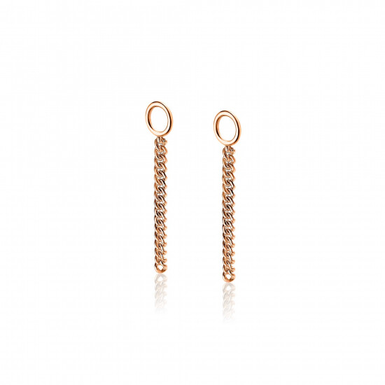 ZINZI zilveren oorbedels rosé verguld gourmet ketting 30mm ZICH1694R (zonder oorringen)