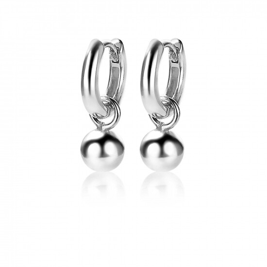 ZINZI zilveren oorbedels bol 6mm ZICH1930 (zonder oorringen)