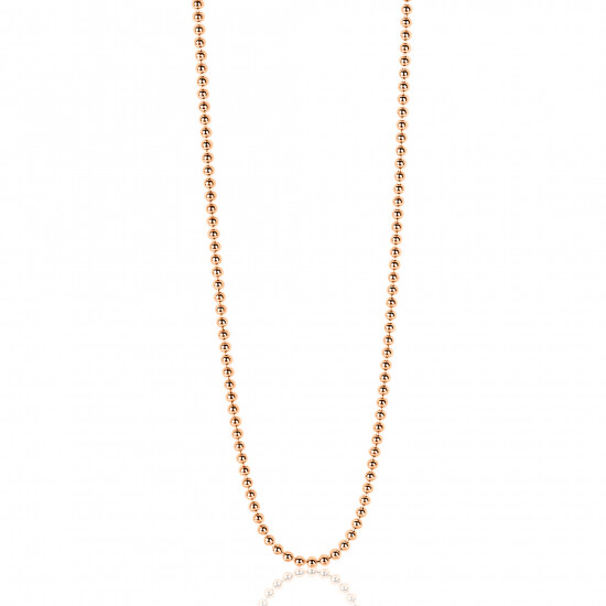45cm ZINZI zilveren bolletjes ketting rosé verguld ZILC-B45R