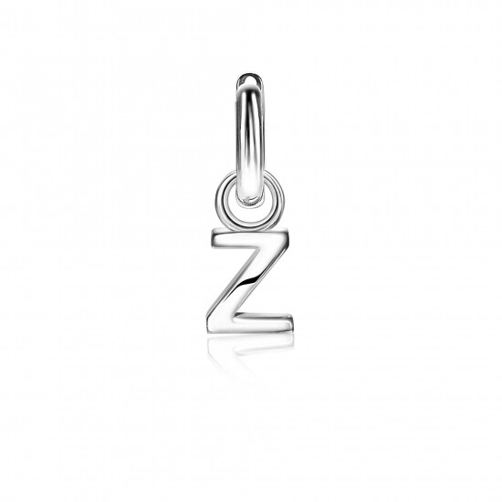 ZINZI zilveren letter oorbedel Z per stuk geprijsd ZICH2144Z. (zonder oorringen).