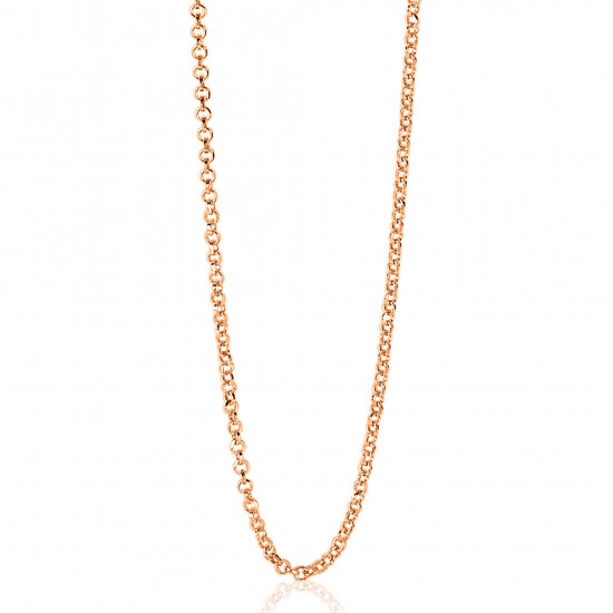 45cm ZINZI zilveren jasseron ketting rosé verguld ZILC-J45R