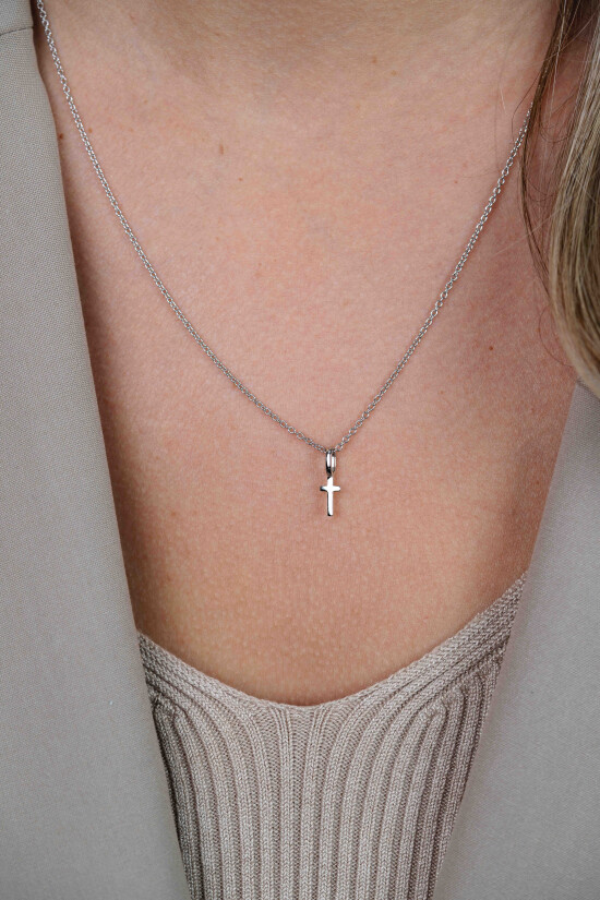 ZINZI zilveren hanger kruisje ZIH2082 (zonder collier)