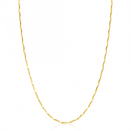 ZINZI gold plated zilveren schakel ketting met glinsterende pijlvormige schakels 1,5mm breed 42-45cm ZIC2414G