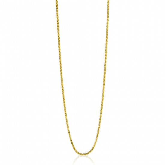 90 cm ZINZI zilveren palmier ketting geel verguld ZILC-P90G