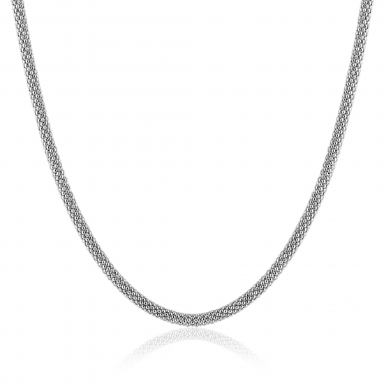 ZINZI zilveren popcorn ketting 3mm breed 42cm ZIC2765
