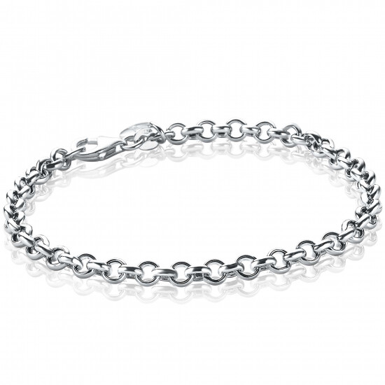 ZINZI zilveren jasseron armband 4,5mm breed 18cm ZIA1911