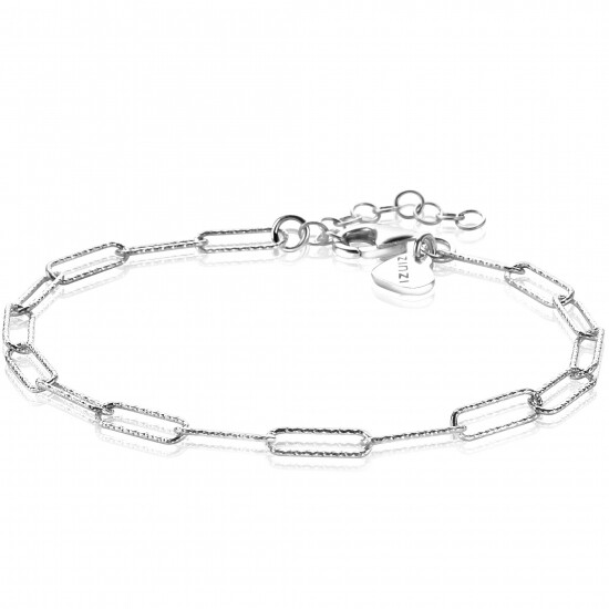ZINZI zilveren armband met trendy paperclip schakels van 3,4mm breed ZIA1992