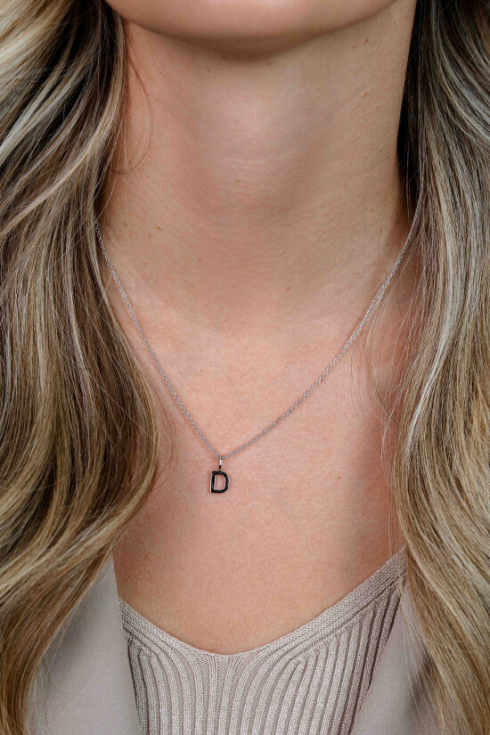 ZINZI zilveren letter hanger D ZIH2140D