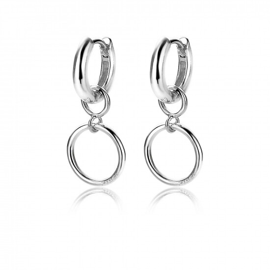 ZINZI zilveren oorbedels open rond 11mm ZICH1748 (zonder oorringen)