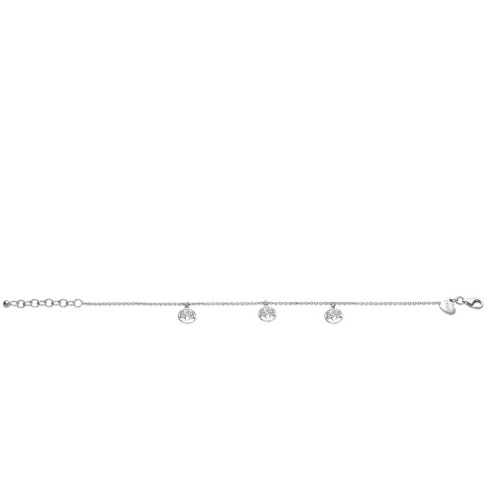 ZINZI zilveren armband met drie levensboom hangers 8mm 17-20cm ZIA-BF139
