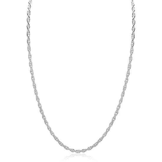 ZINZI zilveren massieve platte koord ketting (2,6mm breed) 42-45cm ZIC2844