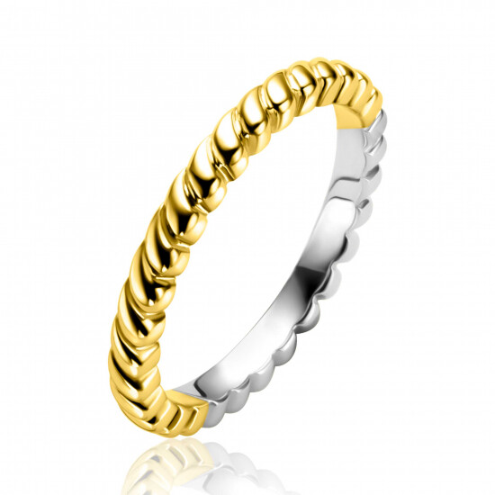 ZINZI gold plated zilveren aanschuifring (2,5mm breed) met kleine druppels ZIR2688GC