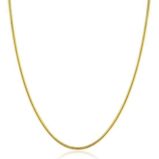 ZINZI gold plated zilveren ronde slangen ketting (1,6mm breed) 42-45cm ZIC2848G