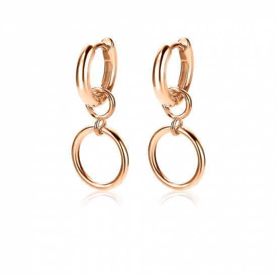 ZINZI zilveren oorbedels rosé verguld open rond 11mm ZICH1748R (zonder oorringen)