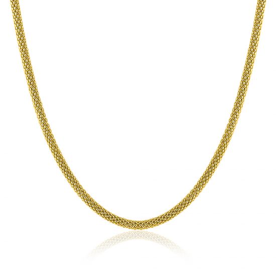 ZINZI gold plated zilveren popcorn ketting 3mm breed 42cm ZIC2765G