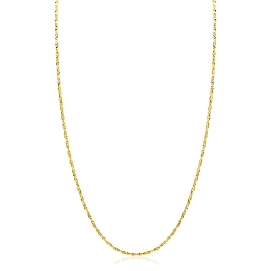 ZINZI gold plated zilveren organisch gedraaide schakel ketting (1,8mm breed) 42-45cm ZIC2843G