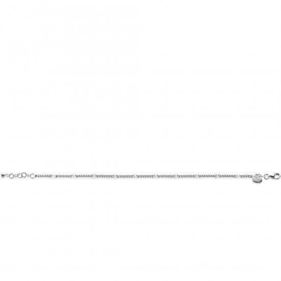 ZINZI zilveren gourmet schakelarmband met tien zonnestralen-plaatjes (3mm breed) ZIA2713
