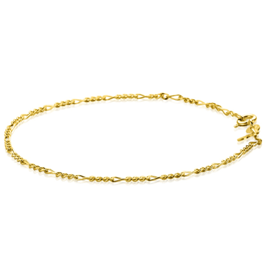 ZINZI Gold 14 karaat gouden figaro armband 1,5mm breed ZGA294