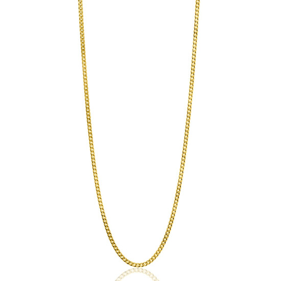 42cm ZINZI Gold 14 krt gourmet ketting 1mm breed, ideaal om je hanger aan te bevestigen ZGLG42-1