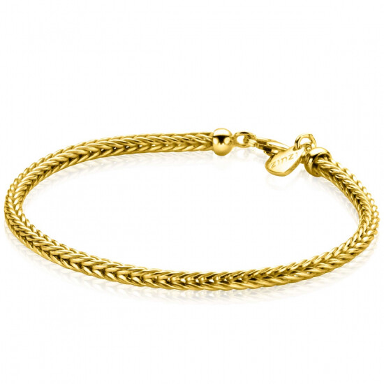ZINZI gold plated zilveren schakelarmband vossenstaart 3.0mm breed ZIA1124G
