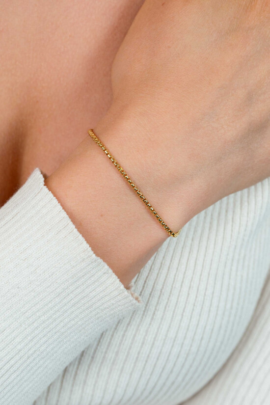 ZINZI gold plated zilveren ronde Venetiaanse schakel armband (1,8mm breed) 17-20cm ZIA2842G