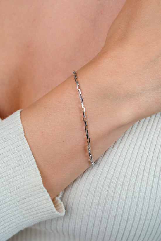 ZINZI zilveren paperclip schakel armband (2,2mm breed) 18-20cm ZIA2845