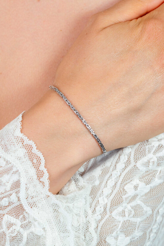 ZINZI zilveren massieve koningsschakel armband (2mm breed) 17-20cm ZIA2846