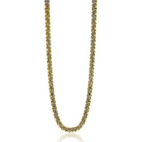 ZINZI zilveren schakelcollier 14K geelverguld 45cm ZIC1288G