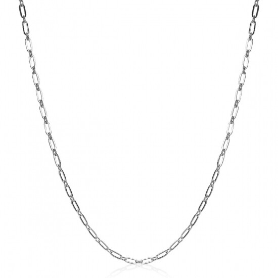 ZINZI zilveren ketting 45cm met 'paperclip' schakel 2,4mm breed ZIC2033