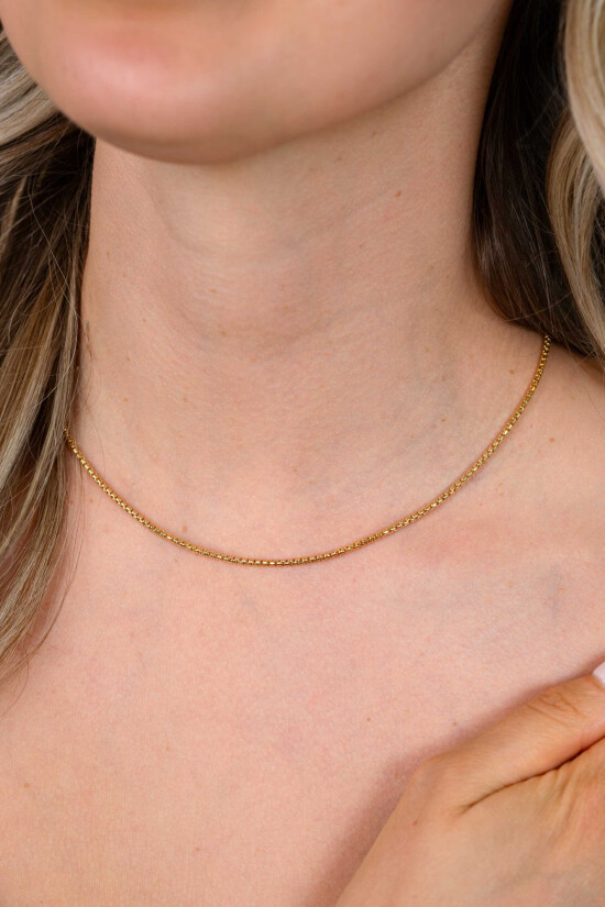 ZINZI gold plated zilveren ronde Venetiaanse schakel ketting (1,8mm breed) 42-45cm ZIC2842G