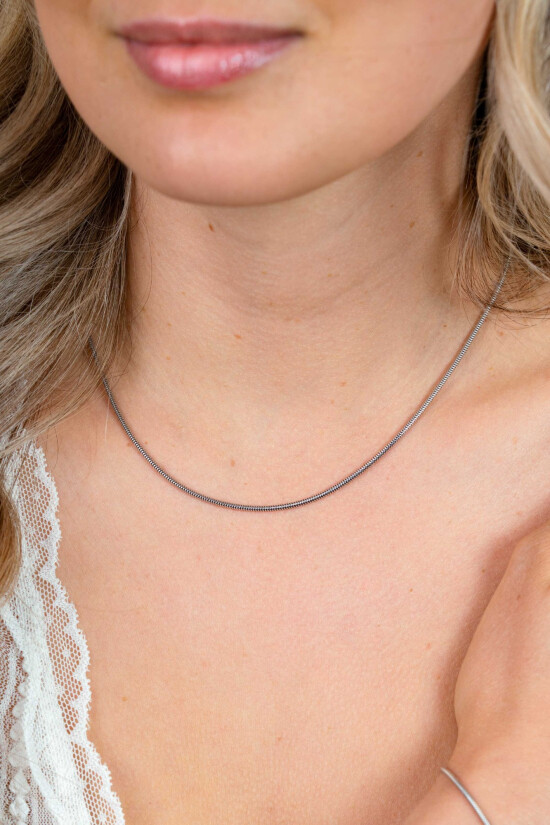 ZINZI zilveren ronde slangen ketting (1,6mm breed) 42-45cm ZIC2848