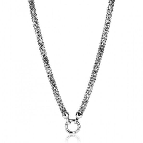 Zinzi zilveren schakelcollier 7mm breed, lengte 45cm ZIC733