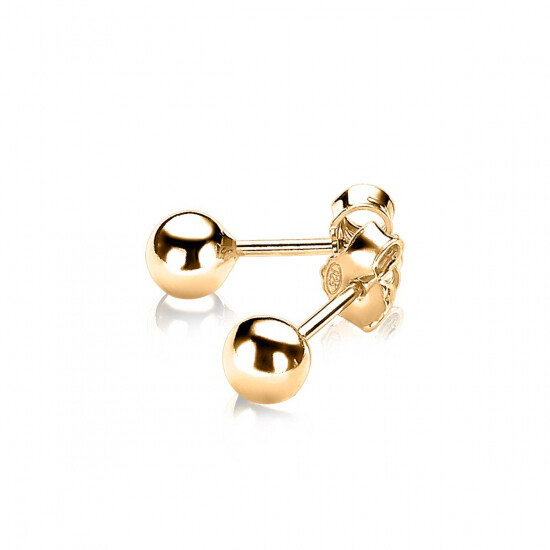 ZINZI zilveren oorstekers glad bol geel verguld 5mm ZIO807G