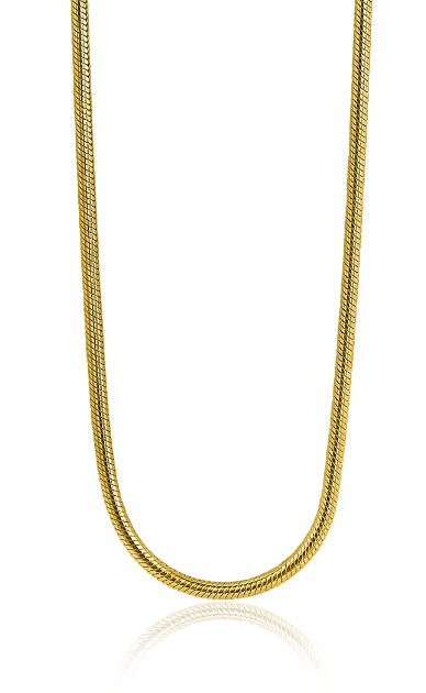 45cm Zinzi goldplated zilveren slangen collier 1,5mm breed ZISL15-45G