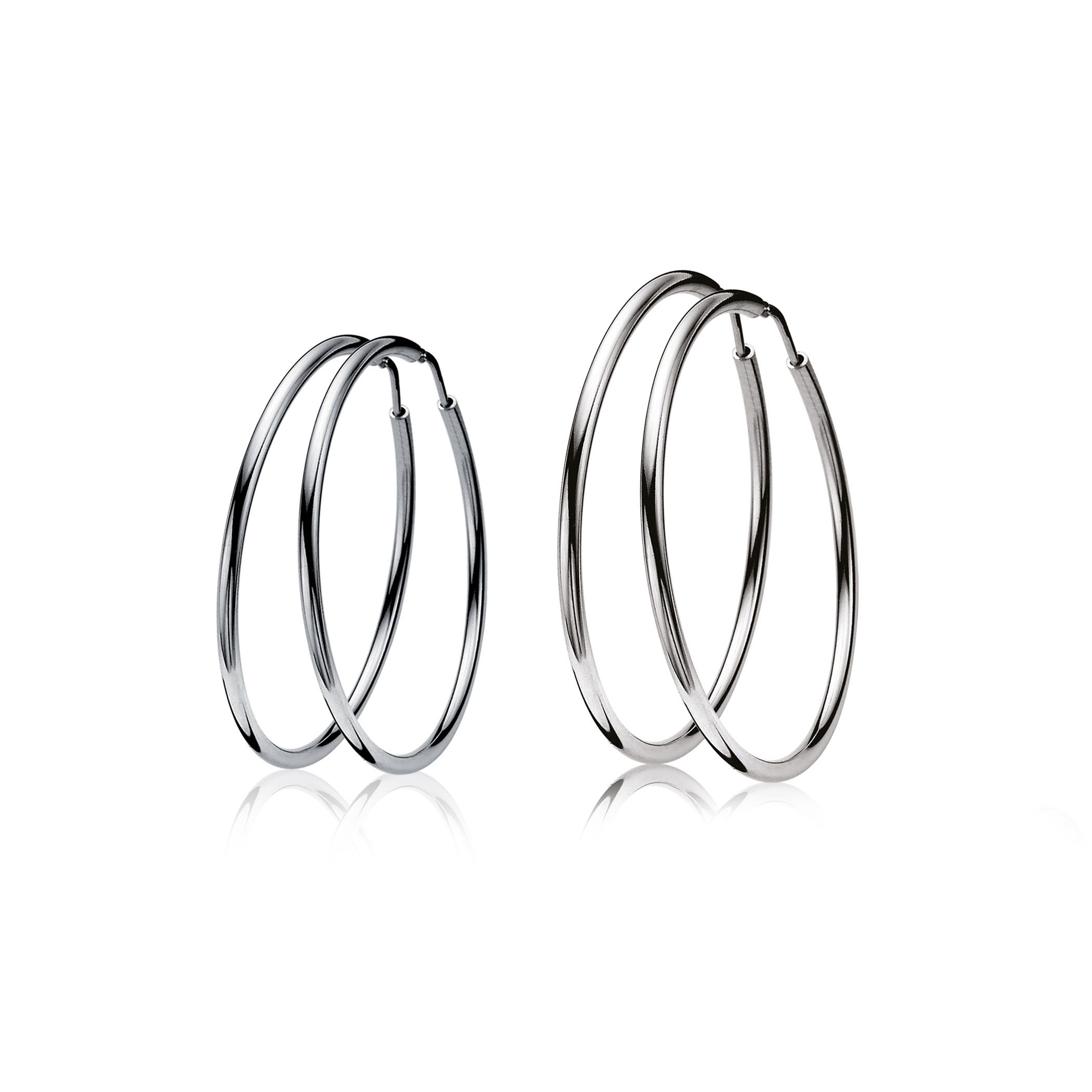 Xmas Giftset: Twee paar grote zilveren oorringen, perfect op elkaar afgestemd in één feestelijke set (ZIO435 en ZIO436) GIFTSET13